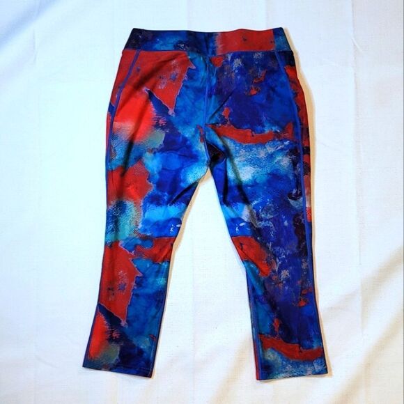Reebok Red and Blue Athletic Capris Size Small - Picture 1 of 6